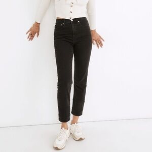 Madewell Classic Straight Jeans in Lunar Wash Black High Rise size 24